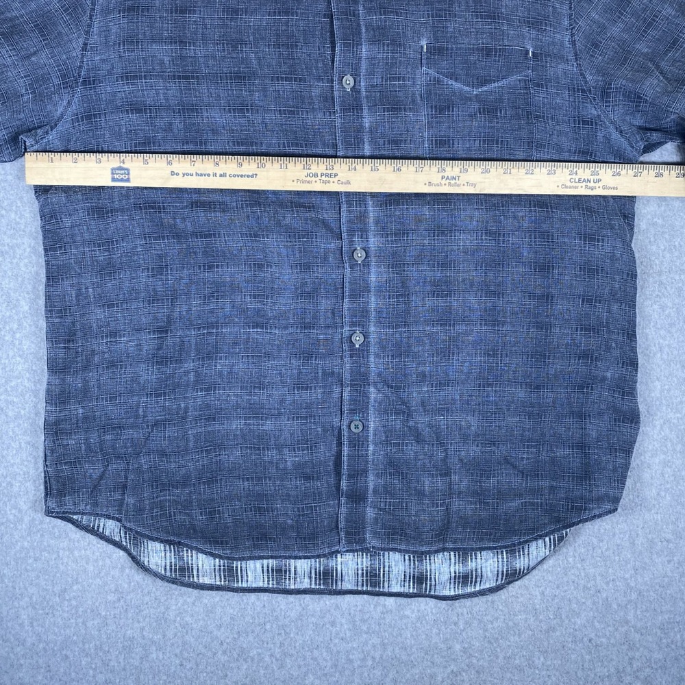 Tommy Bahama Button Down Shirt Mens XXL Blue Linen Cotton Slub Long Sleeve - Picture 14 of 16